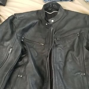 Leather biker jacket